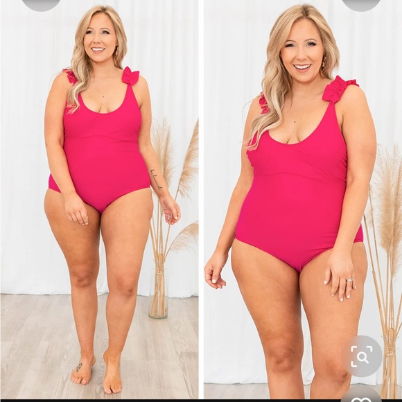 Chic Soul Other - Hot pink, ruffle strap, chic soul, one piece seimsuit